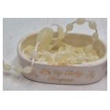 Occupied Japan Porcelain Praying Girl Figurine – Pink Dress with Rosary Dish