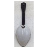 Vintage White Enamel Spoon – Graniteware with Black Handle