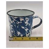 Vintage Blue Marble Enamel Mug – Graniteware Camp Cup