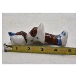 Vintage Ceramic Black Americana Figurine – Girl with Bow in Polka Dot Dress