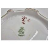 Vintage Porcelain Trinket Box – Green Glaze with Hand-Painted Floral Motif