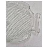 Vintage Glass Fish Plates – Textured Scale Design