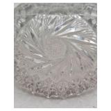 Vintage Clear Cut Glass Bowl – Pinwheel and Diamond Pattern