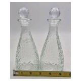 Vintage Clear Glass Decanter Set