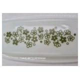 Vintage Pyrex Butter Dish – Green Floral Daisy Pattern