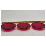 Vintage Hub Electric Co Chicago Red Glass Lens Covers – Textured Pattern