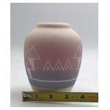 Vintage Clark Grandma EC Sioux Pottery Vase – Geometric Triangle Design