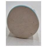 Vintage Ceramic Flower Pot – Blue Glaze with Raised Floral Relief