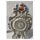 Occupied Japan Porcelain Figurine and Clock – Girl with Frog and Floral Clock