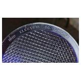 Vintage Hub Electric Co. Chicago Blue Glass Lens