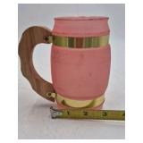 Vintage Siesta Ware Glass Steins – Multi-Color with Wood Handles