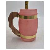 Vintage Siesta Ware Glass Steins – Multi-Color with Wood Handles