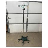 MSRP $500 – Heavy Duty Adjustable Medical IV Pole w/ 4-Hook Top, Height Adjustable Chrome Pole & Rolling 5-Leg Steel Base, Hospital Infusion Stand for Clinics Hospitals Home Care