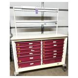 MSRP $8,500 – Herman Miller Healthcare Modular Drawer Storage Cart, Double-Wide Rolling Supply Cabinet w/ 13 Drawers for Clinics Craft Studios Fish Houses Tool Storage