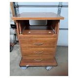 Wooden Medical Cart 3-Drawer Hospital Room Storage Cabinet - Ball-Bearing Drawer Slides, Ample 3-Drawer Storage - Great Condition!