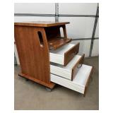 Wooden Medical Cart 3-Drawer Hospital Room Storage Cabinet - Ball-Bearing Drawer Slides, Ample 3-Drawer Storage - Great Condition!