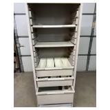 MSRP $2,500 – Herman Miller Locking Tambour Door Storage Cabinet -Pull-Out Trays & Adjustable Shelves, Supply Organizer, Craft Storage, Garage Tool & Parts This is for 1 sturdy cabinet which