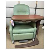 Bariatric Healthcare Patient Recliner and Stryker Tru-Fit Overbed Table with Slide-Out Vanity Compartment & Mirror - Great Condition!