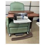 Bariatric Healthcare Patient Recliner and Stryker Tru-Fit Overbed Table with Slide-Out Vanity Compartment & Mirror - Great Condition!