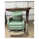 Bariatric Healthcare Patient Recliner and Stryker Tru-Fit Overbed Table with Slide-Out Vanity Compartment & Mirror - Great Condition!