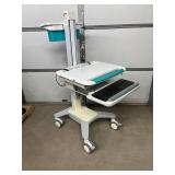 Ergotron SV31-31002 StyleView Non-Powered Mobile Point-Of-Care Healthcare Cart - Supports Caregivers in Space-Constrained Clinical Settings, Sit-To-Stand Height Adjustment, Secure Notebook Compartment