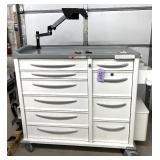 MSRP $8000 Phoenix LTC Multi-Drawer Medical Medication Cart W/Secure Tablet Mount. Durable design locking casters, spacious drawer storage & working electronic lock system plus keys! Reliable, org