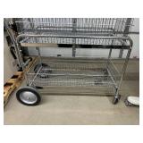 Heavy-Duty Chrome Steel Mail & Office File Cart - Transport Documents and Packages within Work Environments - Removable Wire Baskets, High Load Capacity - Excellent Condition!