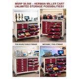 MSRP $8,500 – Herman Miller Healthcare Modular Drawer Storage Cart, Double-Wide Rolling Supply Cabinet w/ 13 Drawers for Clinics Craft Studios Fish Houses Tool Storage