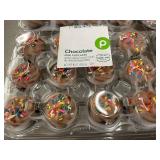 D - Lot of 4 Packs Publix Chocolate Mini Cupcakes with Rainbow Sprinkles 10oz Each