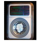 2016-P $1 Star Trek Enterprise, 1oz .999 Silver, PF70 Ultra Cam 1st Day, Concave High Relief, Scarce & Perfect!