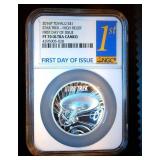 2016-P $1 Star Trek Enterprise, 1oz .999 Silver, PF70 Ultra Cam 1st Day, Concave High Relief, Scarce & Perfect!