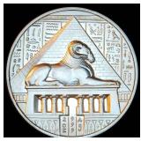 2018 2oz .999 Silver Burnished Egyptian God Khnum, 7,502 Mintage, Flawless