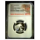 PF70 Ultra Cameo 2007-S 90% Silver Idaho National Park Quarter, Perfect Cond
