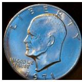 Gem BU 1971-S Silver Eisenhower Dollar, Full Luster