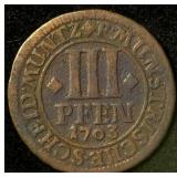 Scarce 1703 Bishopric of Munster 3 Pfennige, KM#130