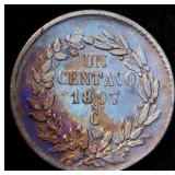 Culiacon Minted 1897-CN Un Centavos, Low 300k Mintage, KM# 391.1