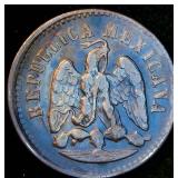 Culiacon Minted 1897-CN Un Centavos, Low 300k Mintage, KM# 391.1