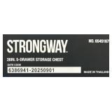 Strongway 5-Drawer Rolling Cabinet, 26in.W x 18in.D x 33.7in.H, 600-Lb. Capacity #6545167 Msrp $329.99