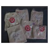 6 small white bunny totes, velcro s...