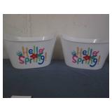 2 Hello Spring plastic baskets...