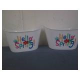 2 Hello Spring plastic baskets...