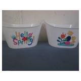 2 Hello Spring plastic baskets...