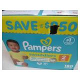 180 Pampers size 2 diapers...