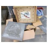 Wood and metal molds or wall art, 1...