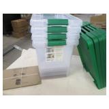 4 Covered totes,medium size with di...