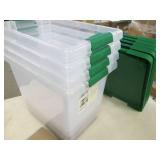 4 Covered totes,medium size with di...