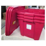 3 Latching storage totes...