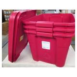 3 Latching storage totes...