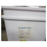 2 Storage totes and 3 trash cans...