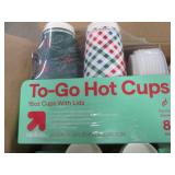 6 8 Packs of hot cold cups with lid...